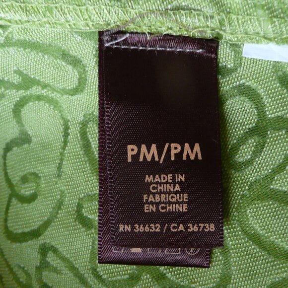 Kerry Brooke Women's Sheer Blouse Top Button Down Shirt Green Size Petite M - Picture 6 of 7